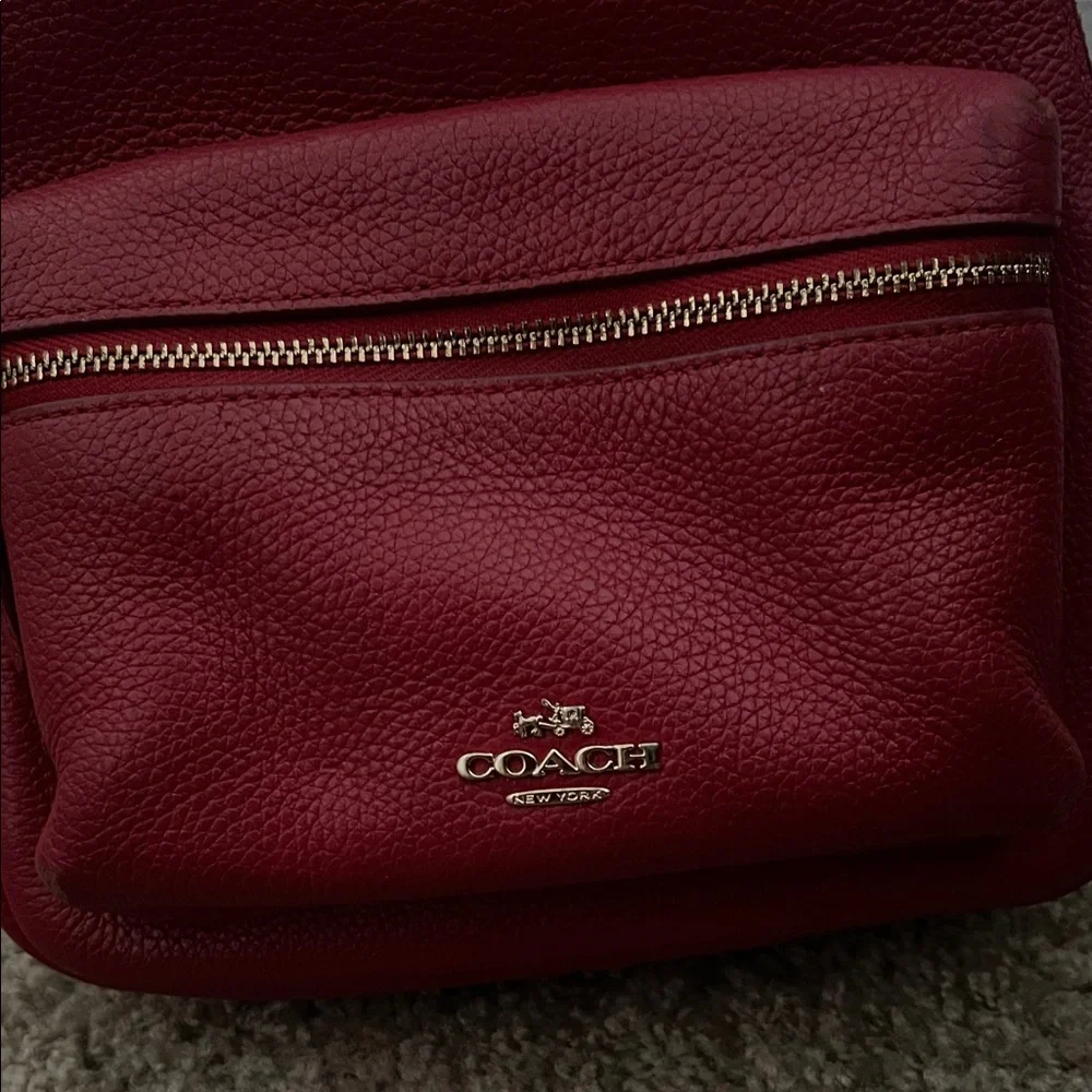 Coach Cherry Red Leather Mini Backpack - Picture 2 of 7